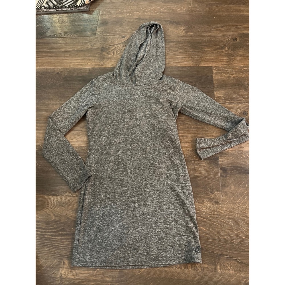 The North Face FlashDry Hooded Dress Womens XS Gray Heather Long Sleeve Mini